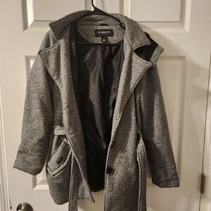 Liz Claiborne Charcoal Belted Coat